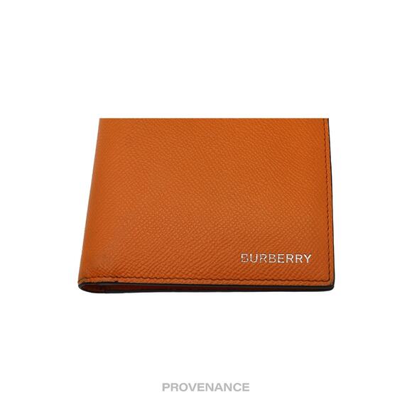 🔴 Burberry Logo 8CC Bifold Wallet - Orange Grained Leather - Picture 9 of 9